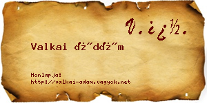 Valkai Ádám névjegykártya